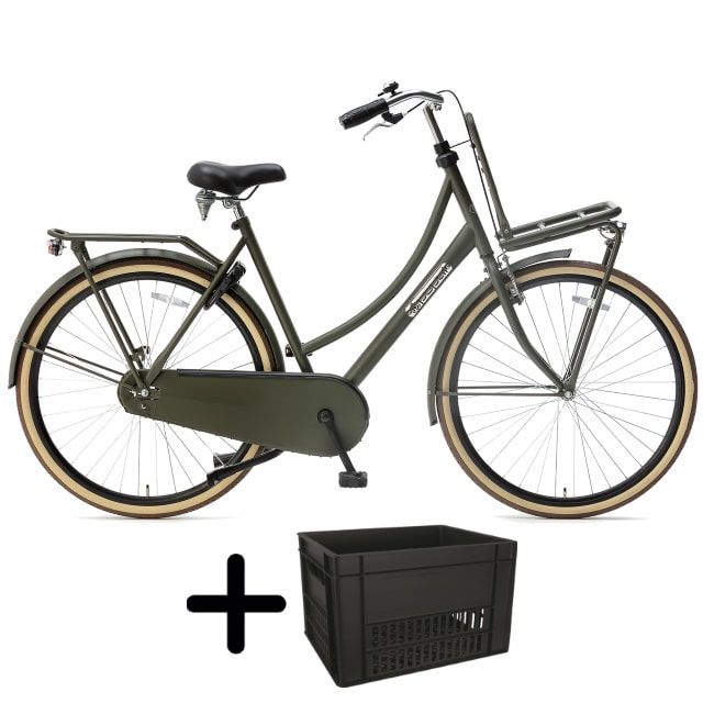Popal Daily Dutch Basic 28 inch Army Green met krat