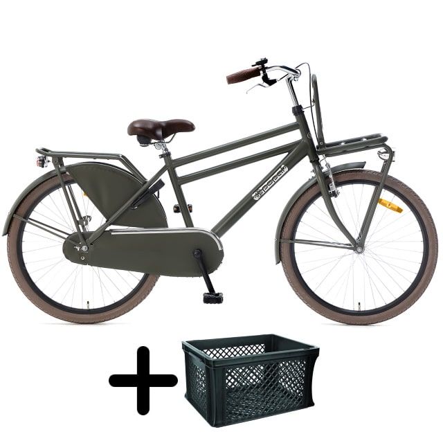 Popal Daily Dutch Basic Jongens 24 inch Army Green met krat