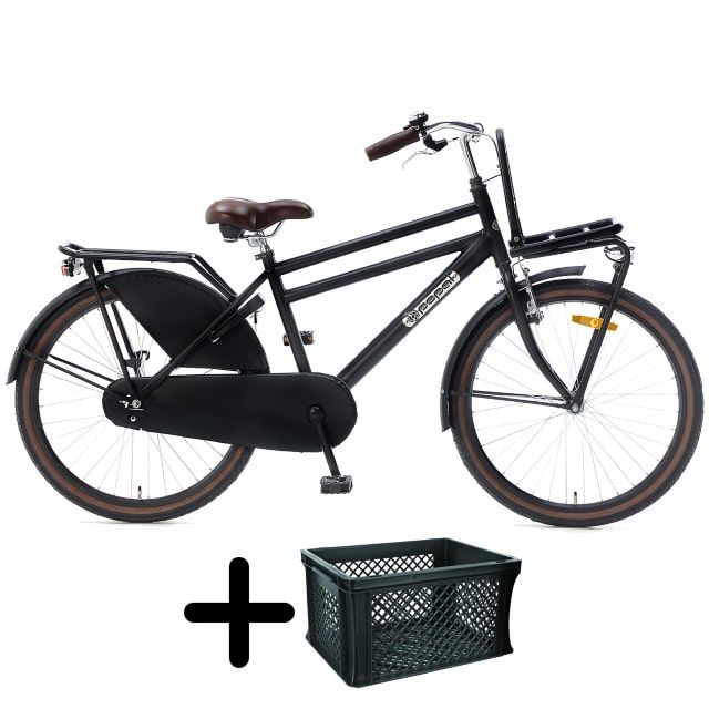 Popal Daily Dutch Basic Jongens 24 inch Mat Zwart met krat