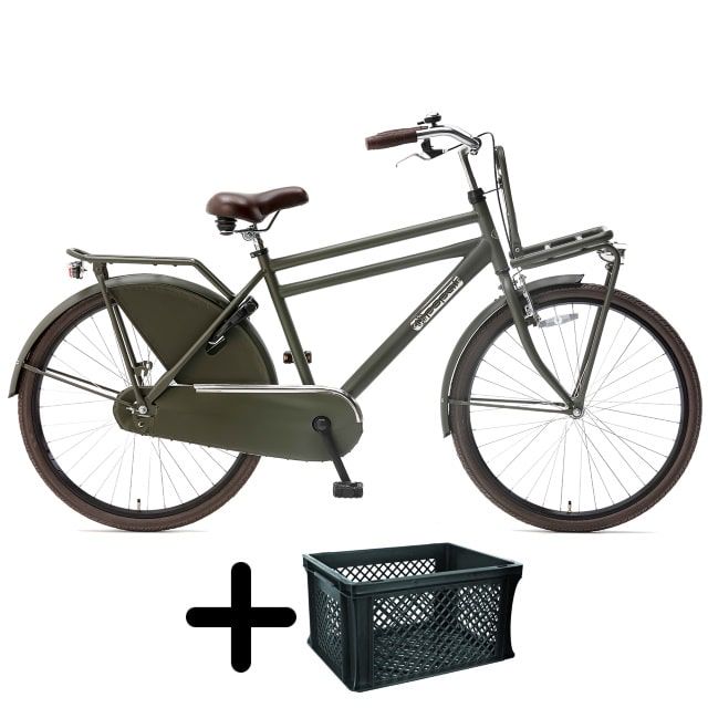 Popal Daily Dutch Basic Jongens 26 inch Army Green met krat