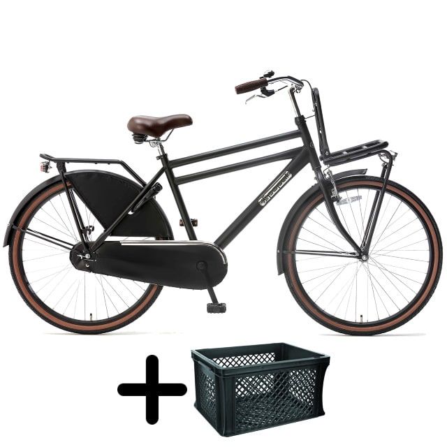 Popal Daily Dutch Basic Jongens 26 inch Mat Zwart met krat