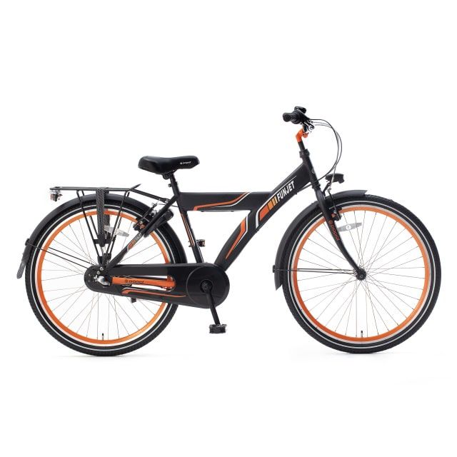 Popal Funjet 3 Versnellingen 26 inch Mat Zwart Oranje