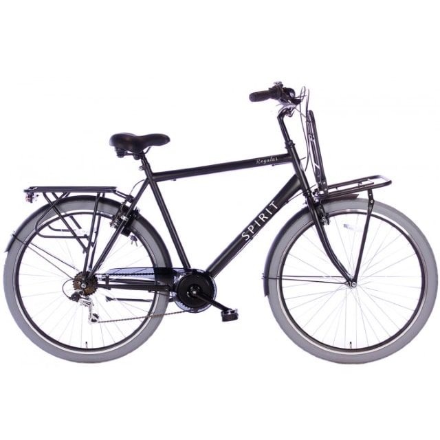 Spirit Regular Plus Man 7 Speed 28 inch 58 cm Mat Zwart