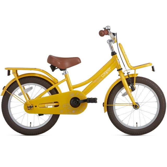 Supersuper Cooper Bamboo 16 inch Geel Meisjesfiets