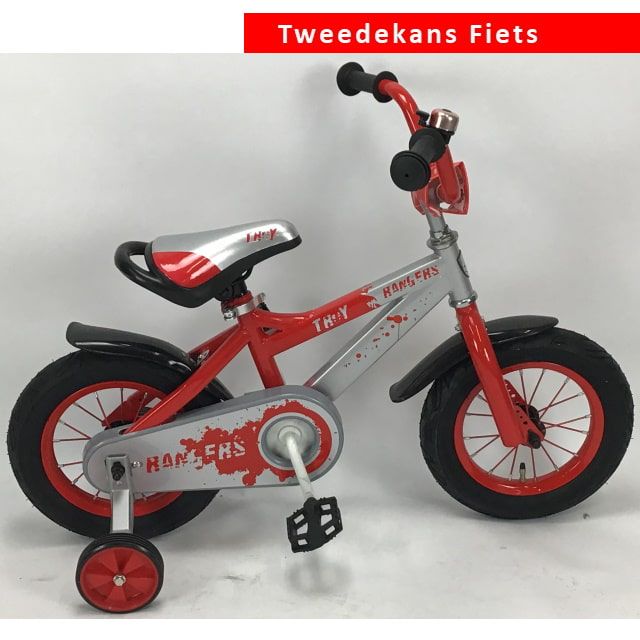 Troy Rangers Jongensfiets 12 inch Rood Zilver Tweede Kans