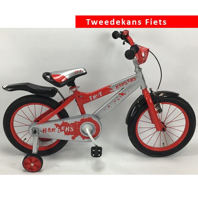 Troy Rangers Jongensfiets 16 inch Rood Zilver Tweede Kans