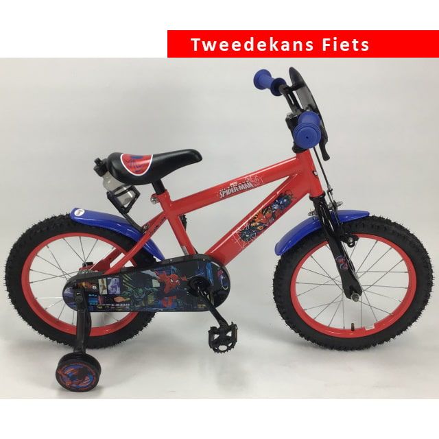 Ultimate Spider Man Kinderfiets Jongens 16 inch Blauw Rood Tweede Kans