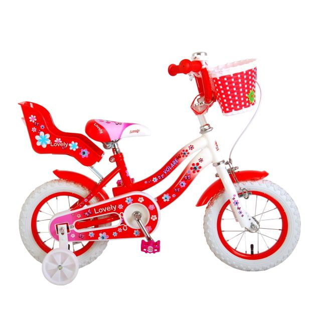 Volare Lovely Kinderfiets Meisjes 12 inch Rood wit