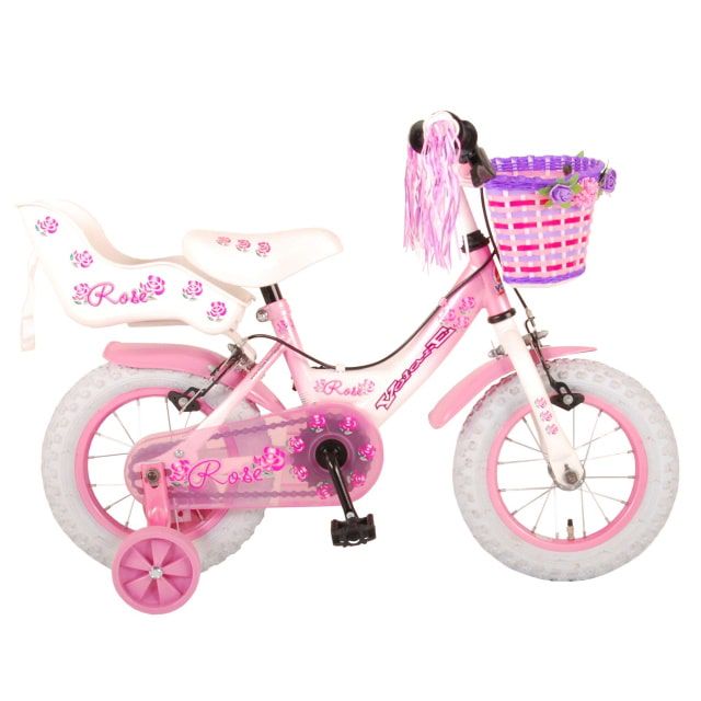 Volare Rose Kinderfiets Meisjes 12 inch Roze 2 handremmen