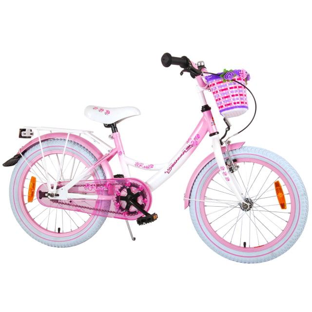 Volare Rose Kinderfiets Meisjes 18 inch Wit Roze