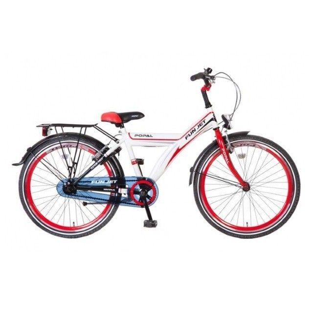 Popal Jongensfiets Funjet Rood Wit 24 inch