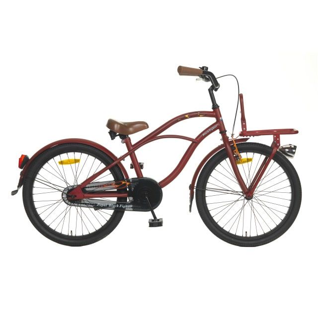 Popal Jongensfiets Black Fighter Mat Rood 22 inch