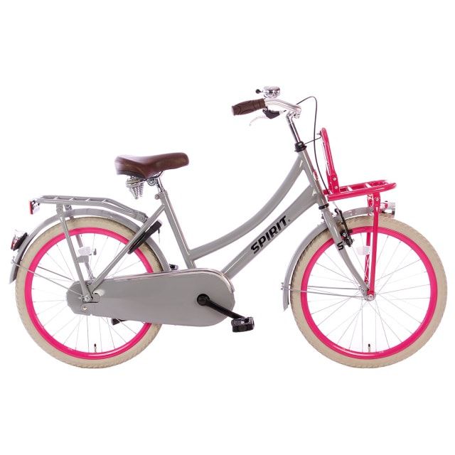 Spirit Cargo Meisjesfiets 22 inch Grijs Roze