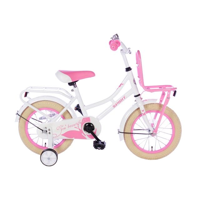 Spirit Omafiets 12 inch Wit Roze