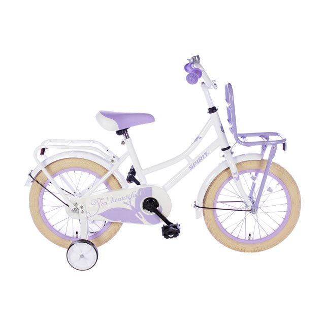 Spirit Omafiets 16 inch Wit Paars