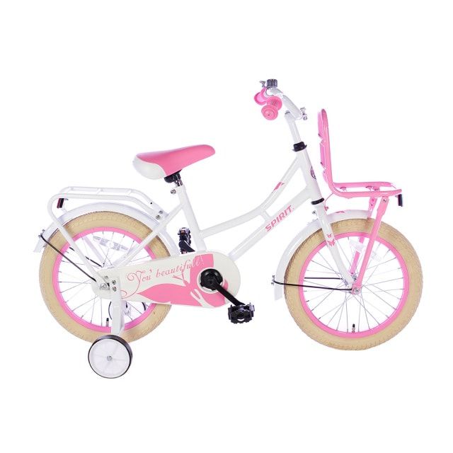 Spirit Omafiets 16 inch Wit Roze