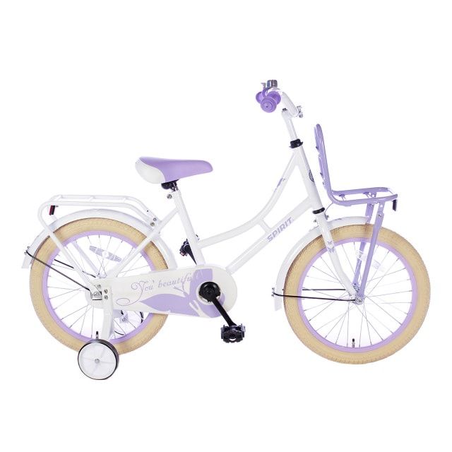 Spirit Omafiets 18 inch Wit Paars