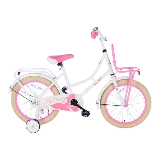 Spirit Omafiets 18 inch Wit Roze