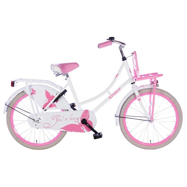 Spirit Omafiets 20 inch Wit Roze