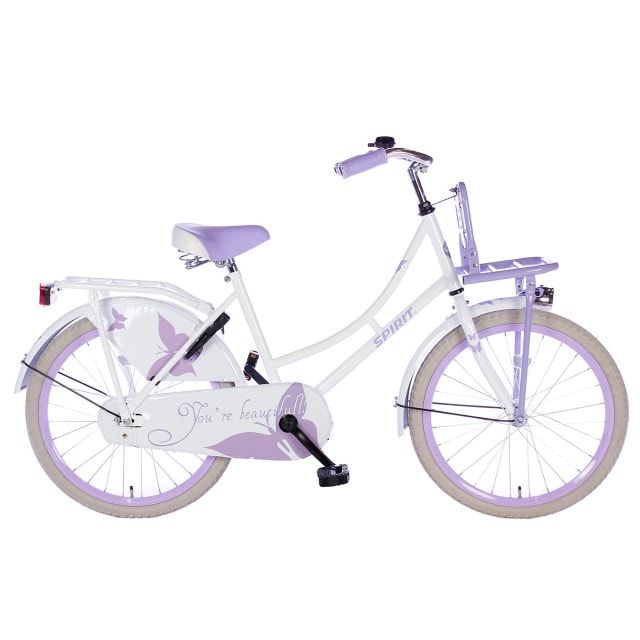 Spirit Omafiets 22 inch Wit Paars