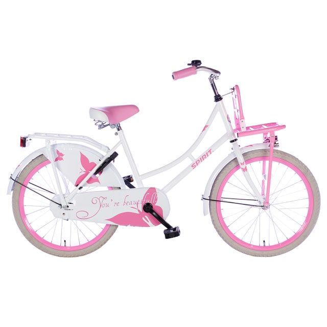 Spirit Omafiets 22 inch Wit Roze