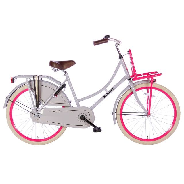 Spirit Omafiets 24 inch Grijs Roze