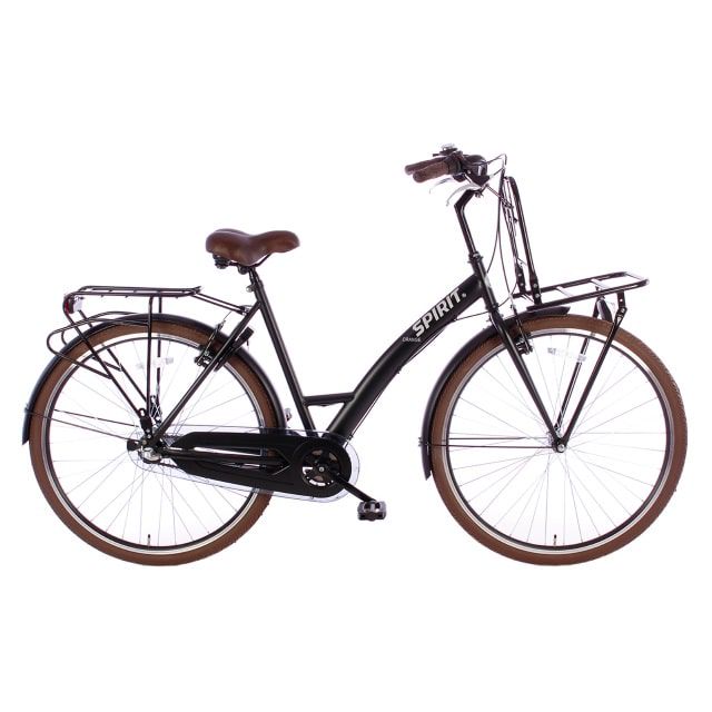 Spirit Orange Plus 3 Versnellingen 28 inch Mat Zwart
