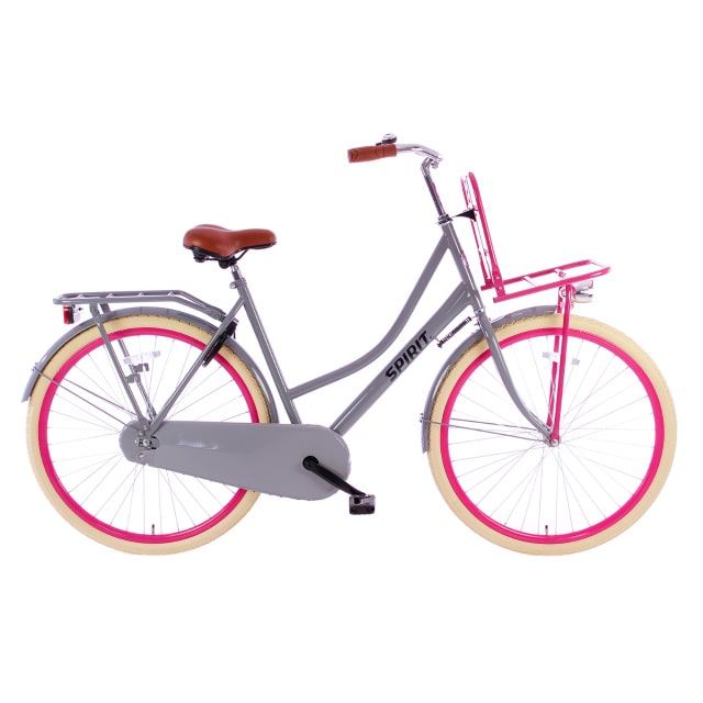 Spirit Transportfiets Plus 28 inch Grijs Roze