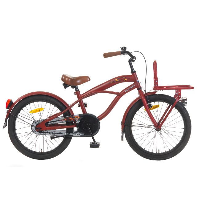 Popal Jongensfiets Black Fighter 20 inch Mat Rood