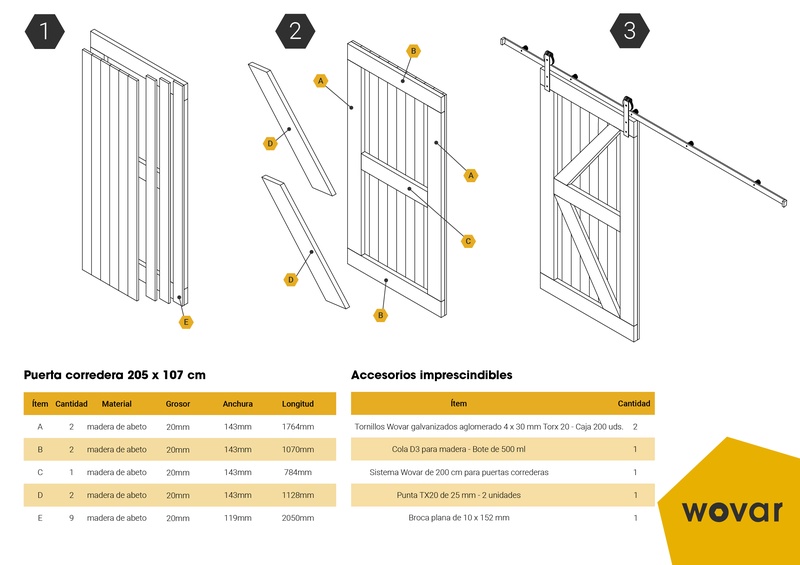 Sistemas para puertas correderas de madera