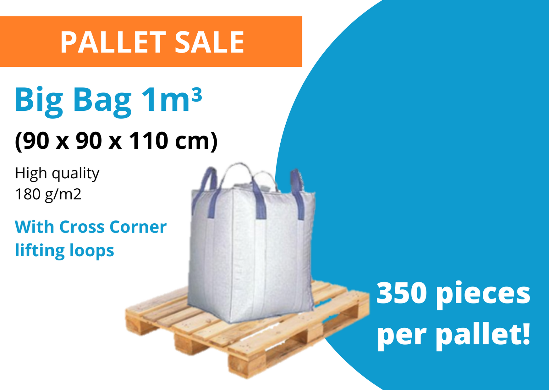 Big Bag 1m3 with lifting loops pallet sale - BigBagStore.com