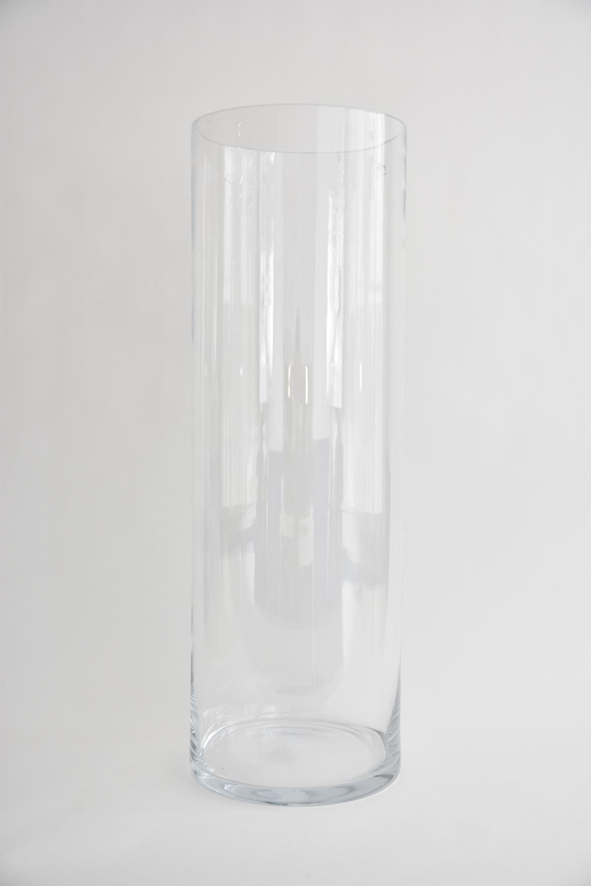 eend kwaadaardig spek XXL cilinder vaas glas helder H105 D25cm - Groothandel Wiljan