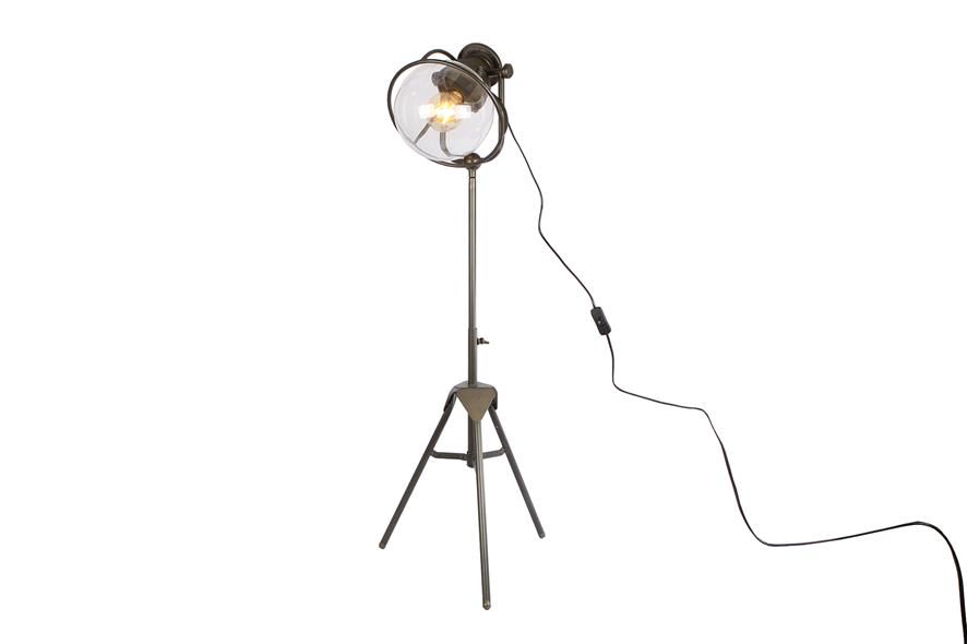 Staande lamp metaal glazen bol 26x26x155cm Groothandel Wiljan