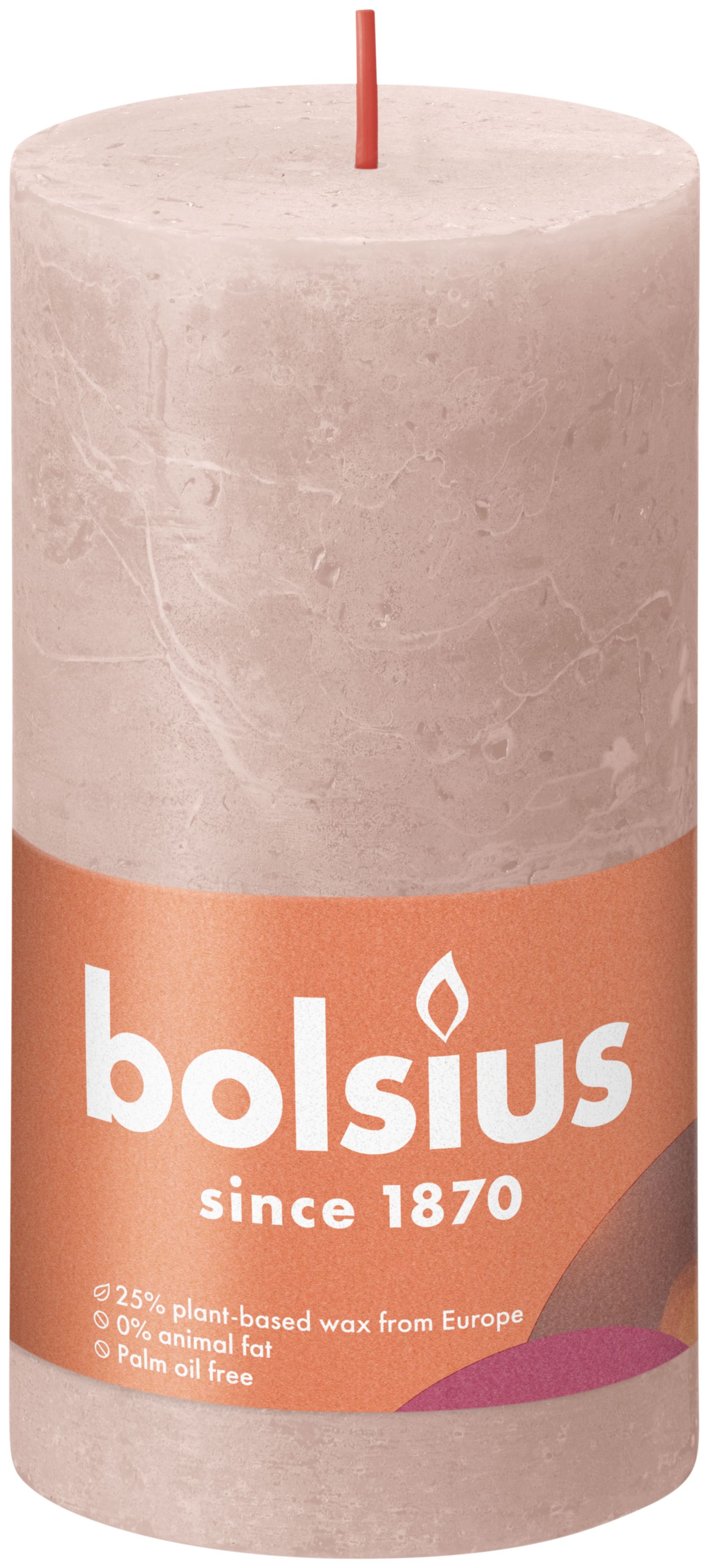 Bolsius Candele rustiche a colonna, rosa nebbiosa, 13 x 7 cm (confezione da  4) : : Casa e cucina