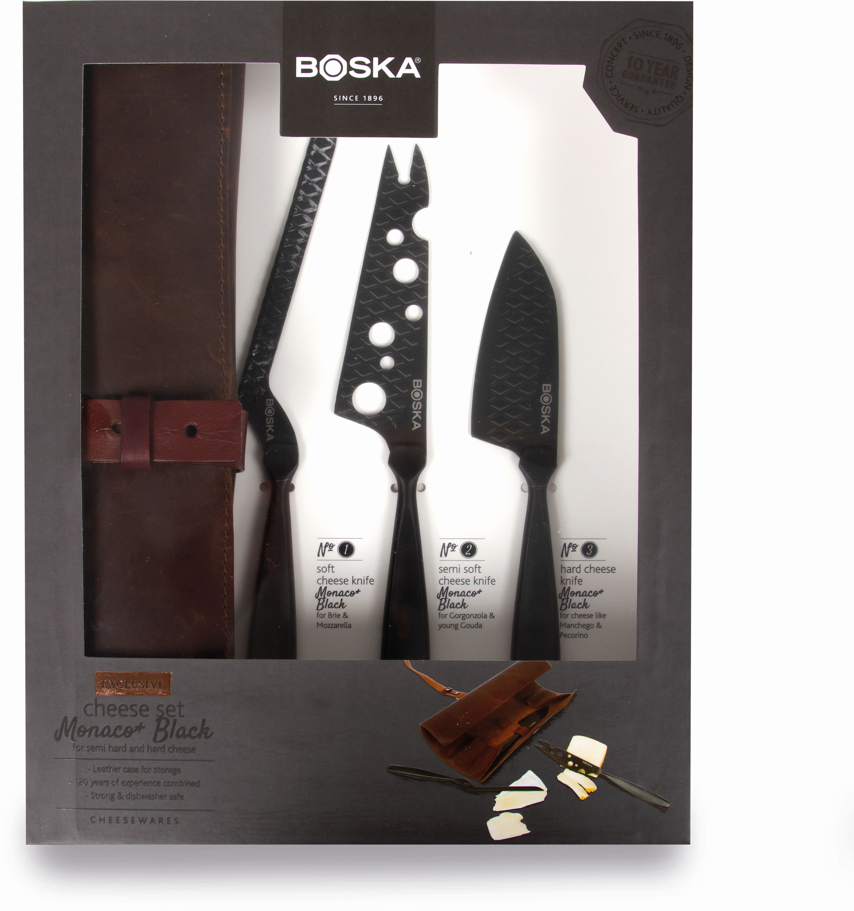 Set di coltelli da formaggio Boska Monaco+ nero