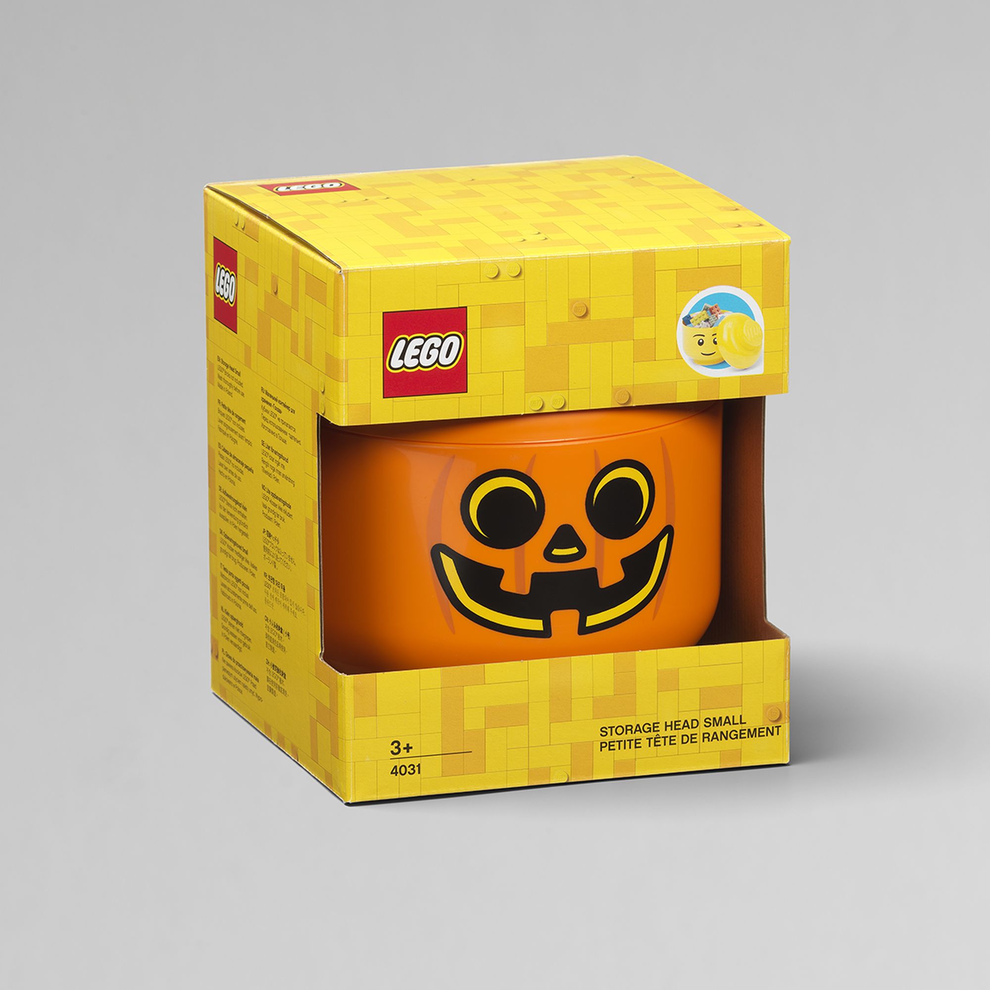 LEGO - BOITE DE RANGEMENT - Tête Halloween citrouille ou squelette