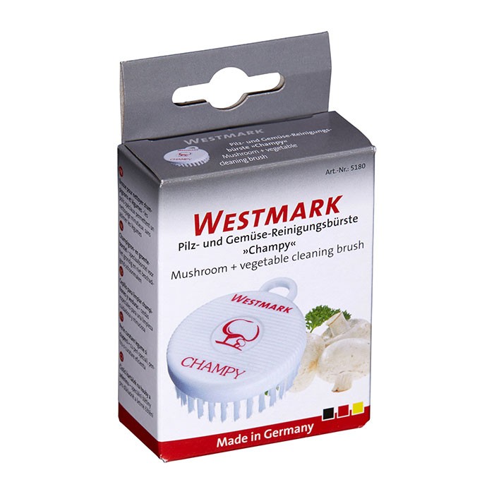 Westmark 51802260 Brosse de Nettoyage pour Champignons et légumes Champy en Blanc/Rouge 8 cm Plastique 