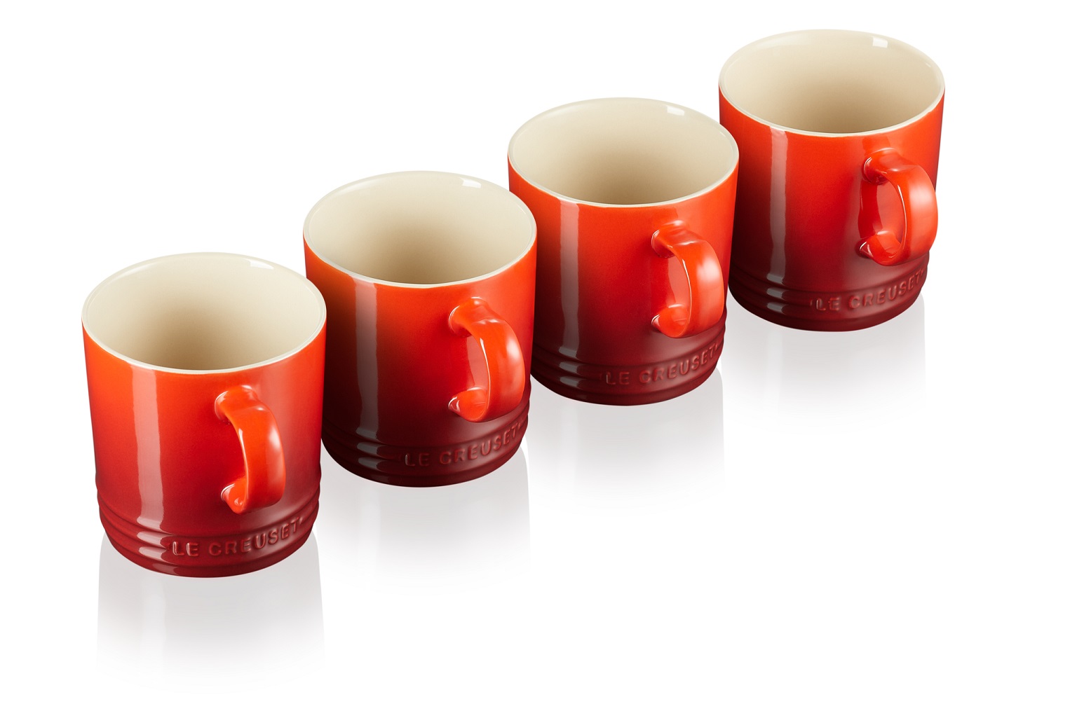 Le Creuset Mugs Cherry Red 35 cl Set of 4 Free shipping from €99 on