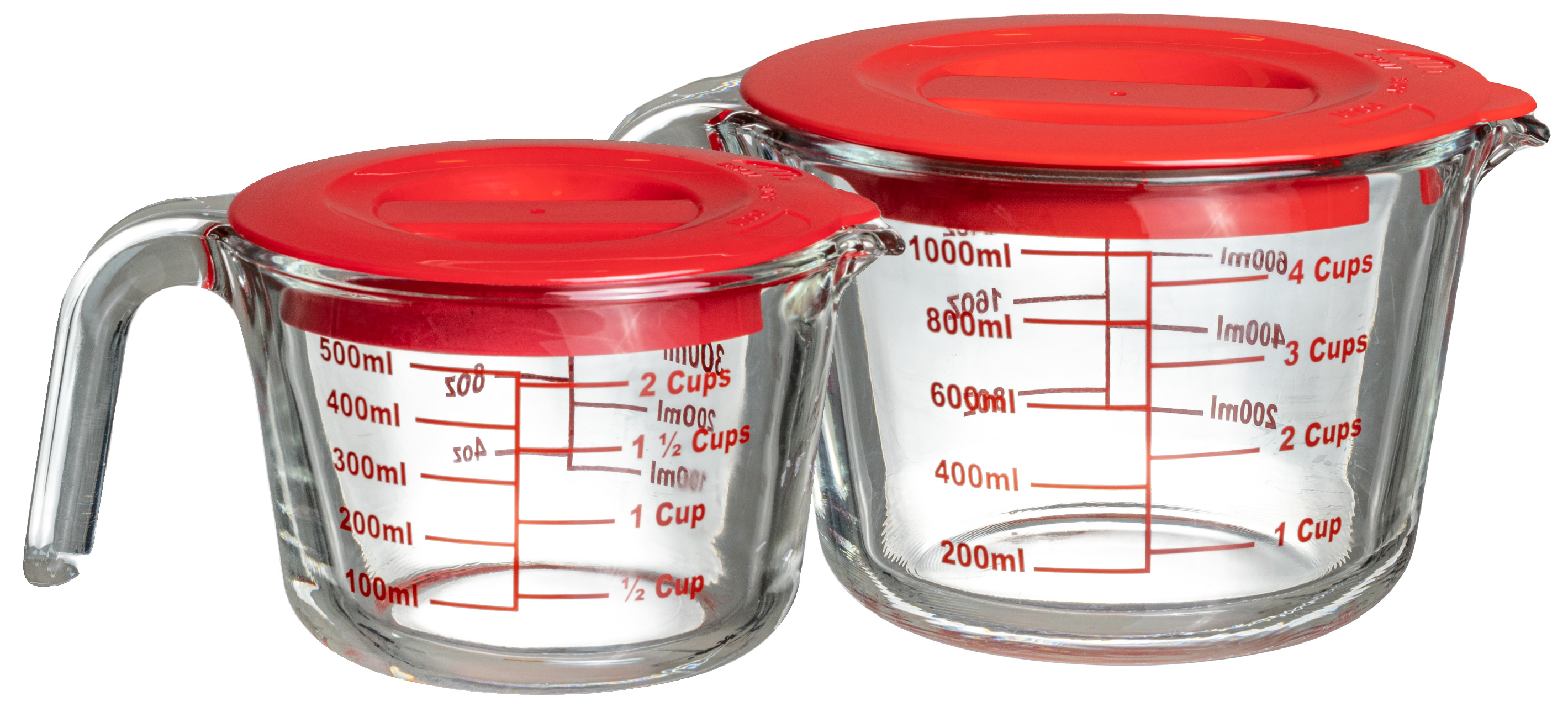 OnePine 500ml Taza de medición de cristal con tapa, jarra medidora vidrio  para la Cocina