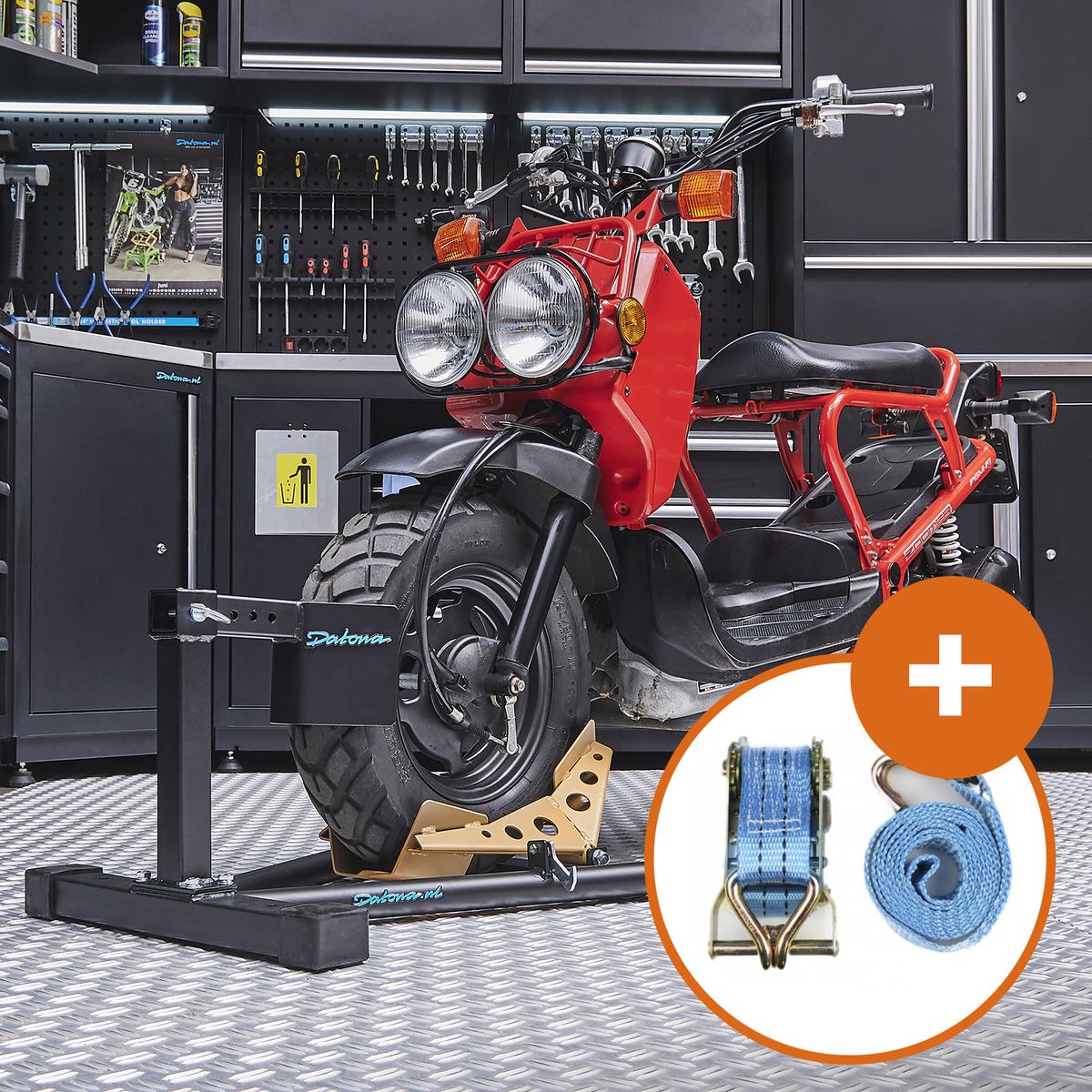 Support moto - orientable roue arrière - pour faciliter le rangement et/ou  l'entretien de sa moto - Équipement moto