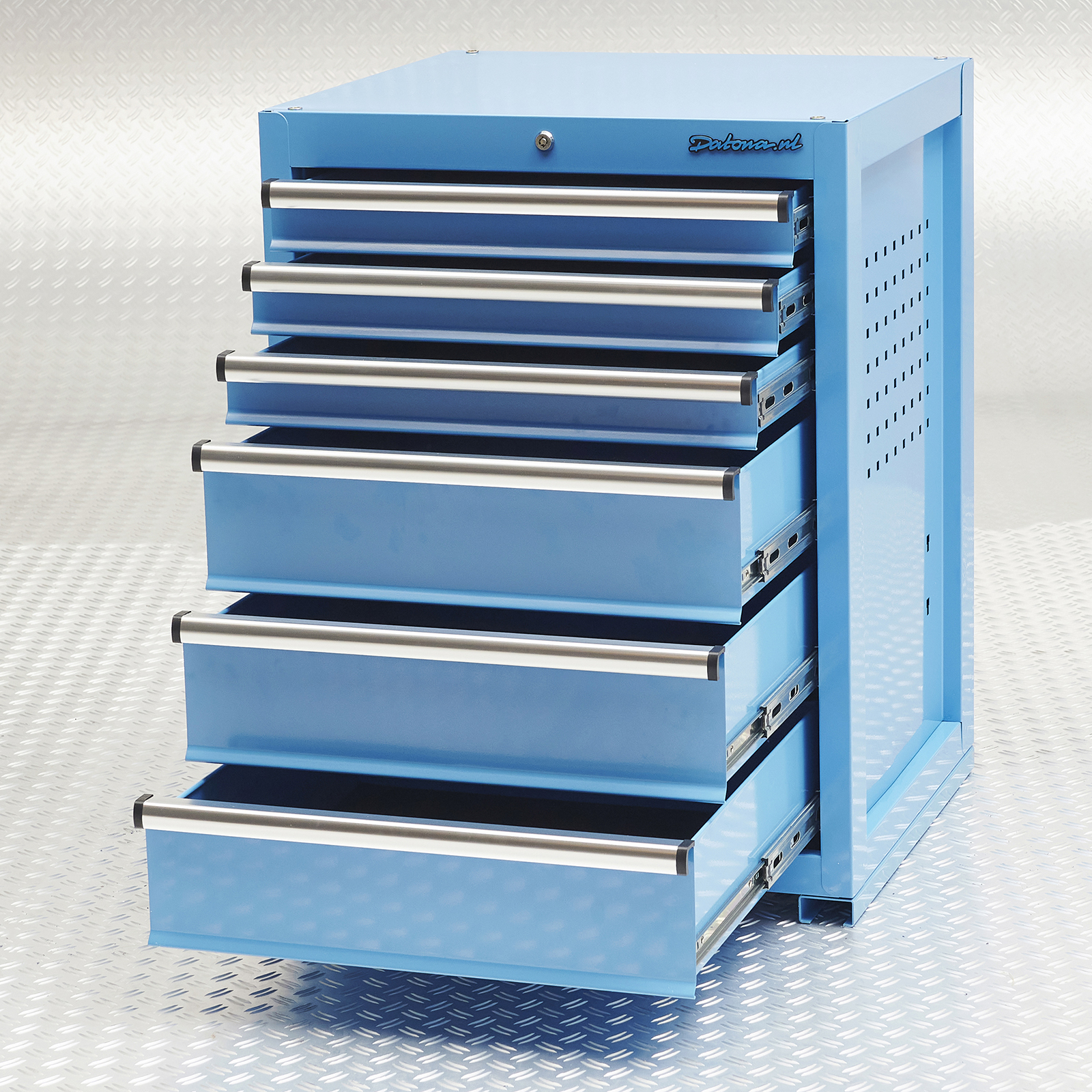 Armoire 7 tiroirs atelier métallique bleu