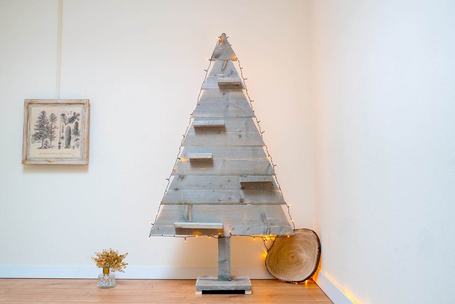 blad Ten einde raad Giotto Dibondon Houten Kerstboom Steigerhout Dicht hoogte 170 cm