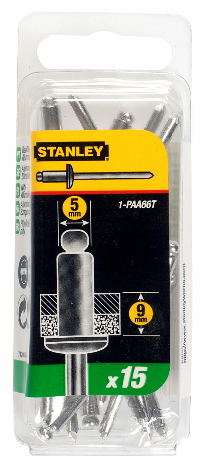 Stanley Popnagels 5 x 9,5mm 15 stuks