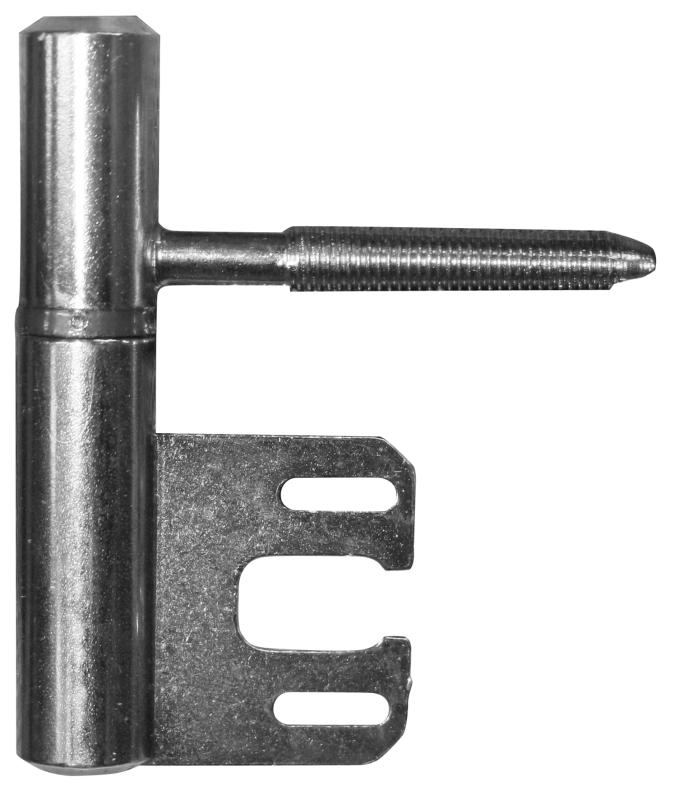 Inboorpaumelle / Ø 14 mm / grijze nylon ring / voor houten deuren en metalen kozijnen / staal satijn verchroomd