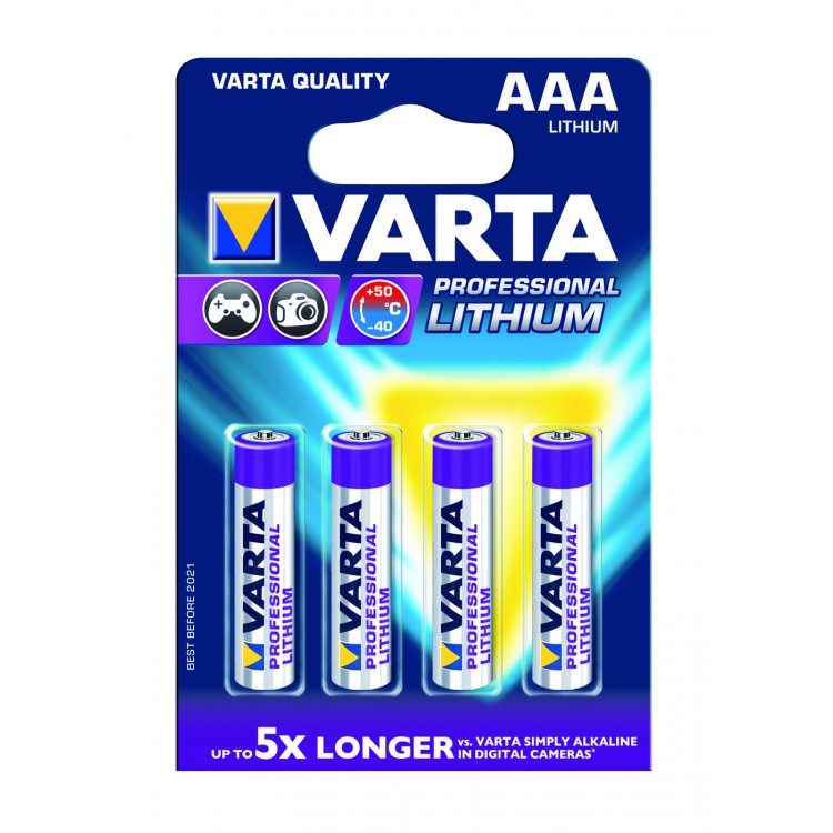 Varta Lithium Batterij Professional AAA 4 Stuks