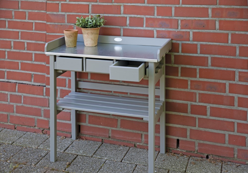 Esschert Tuinwerktafel Met Lades Grijs kopen? Nu op Haxo.nl!