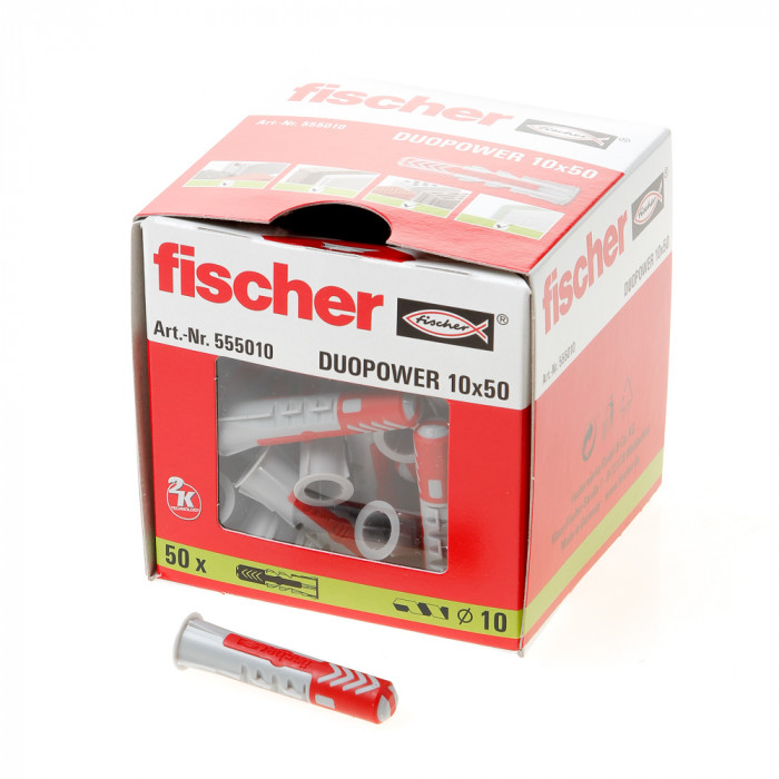 Fischer plug, type DuoPower, 10 x 50 mm, doos à 50 stuks