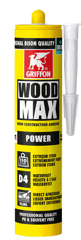 Griffon houtconstructielijm Wood Max Power D4 koker 380 gram