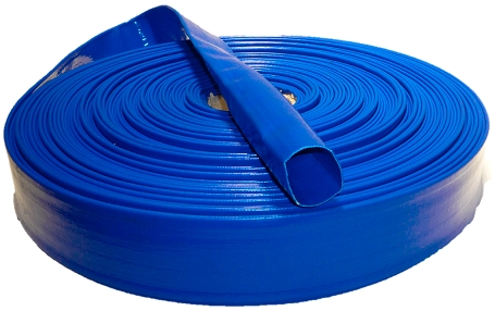 Platte slang blauw, 200 mm, 50 meter