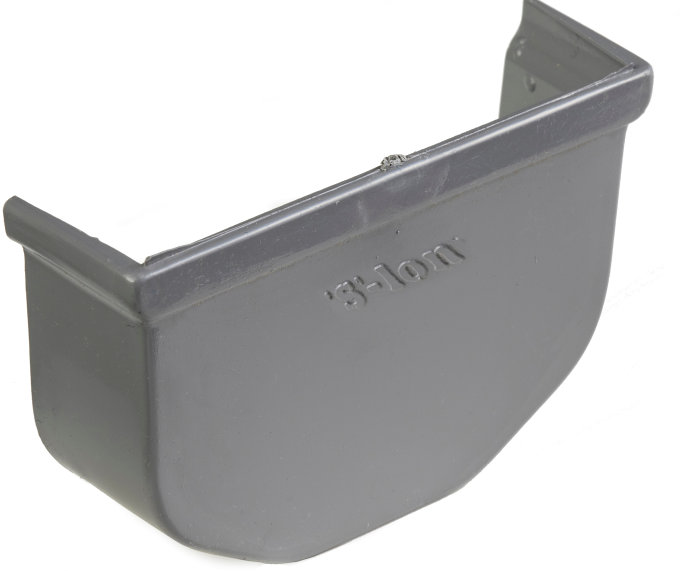 S-lon PVC eindstuk mini bakgoot 65 mm links/rechts grijs